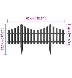 Bordures de pelouse 17 pcs Anthracite 10 m PP