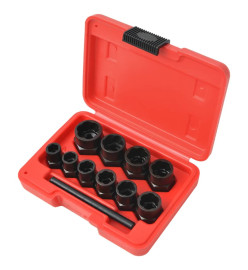 Kit d'extracteur de boulons/d'écrous endommagés Acier 11 pcs