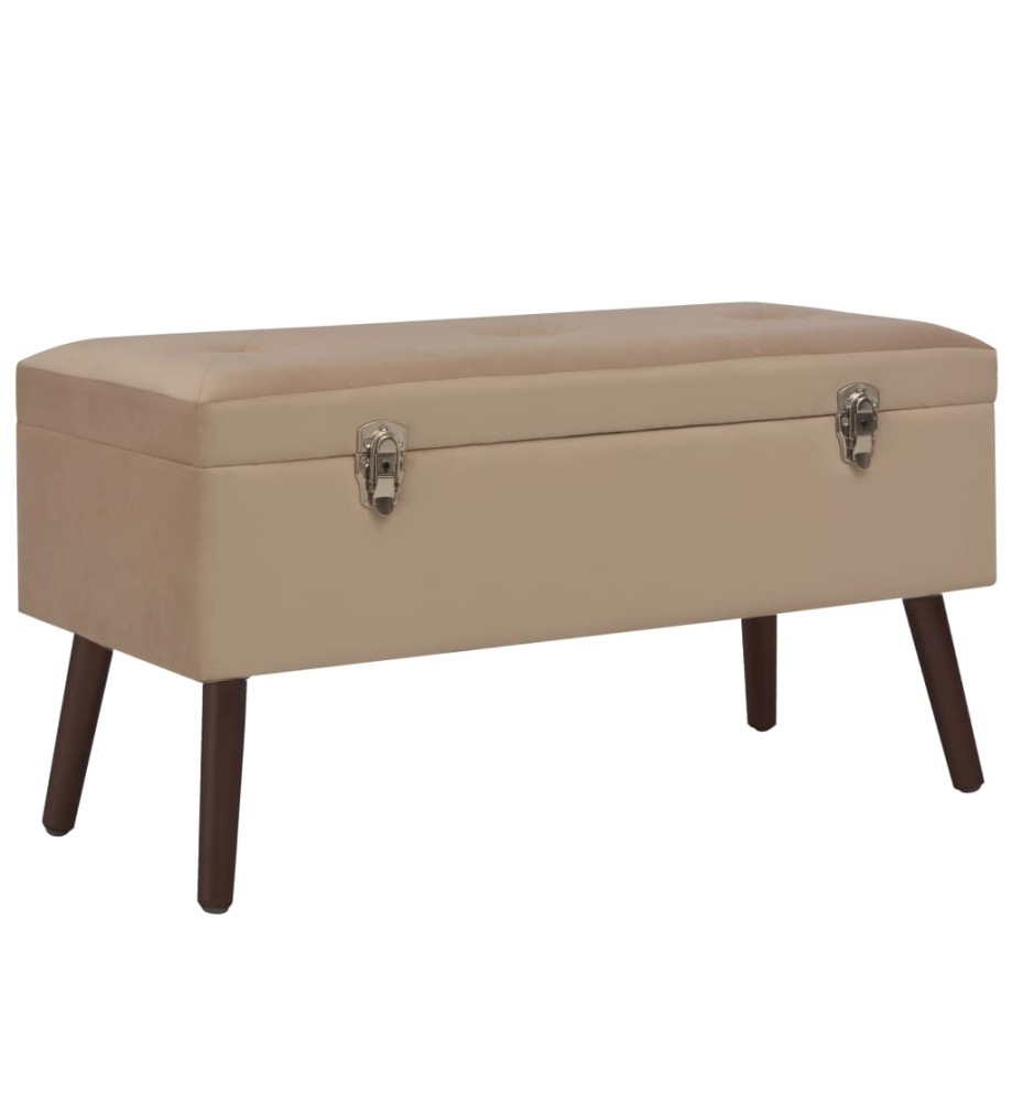 Banc avec compartiment de rangement Beige 80 cm Velours