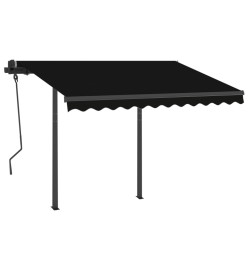 Auvent rétractable automatique et poteaux 3,5x2,5 m Anthracite