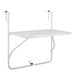Table de balcon Blanc 60x40 cm Acier