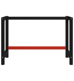 Cadre de banc de travail Métal 120x57x79 cm Noir et rouge