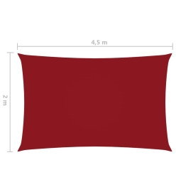 Voile de parasol Tissu Oxford rectangulaire 2x4,5 m Rouge