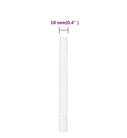 Corde de bateau Blanc complet 10 mm 50 m Polypropylène