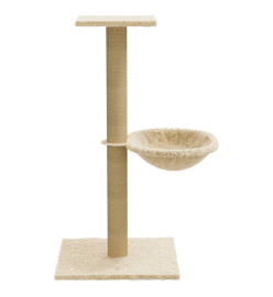 Arbre à chat avec griffoir en sisal Crème 74 cm