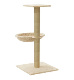 Arbre à chat avec griffoir en sisal Crème 74 cm