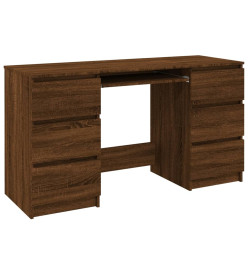 Bureau Chêne marron 140x50x77 cm Bois d'ingénierie