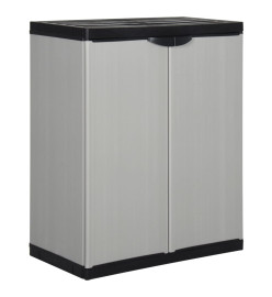 Armoire de rangement de jardin 1 étagère Gris/noir 68x40x85 cm