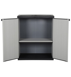 Armoire de rangement de jardin 1 étagère Gris/noir 68x40x85 cm