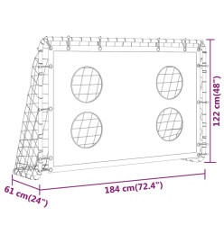 Filet d'entraînement pour but de football 184x61x122 cm