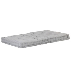 Coussin de plancher de palette Coton 120x80x10 cm Gris