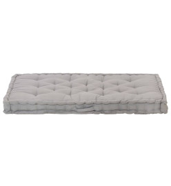 Coussin de plancher de palette Coton 120x80x10 cm Gris