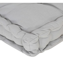 Coussin de plancher de palette Coton 120x80x10 cm Gris