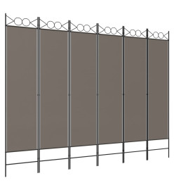 Cloison de séparation 6 panneaux Anthracite 240x200 cm Tissu