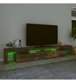 Meuble TV avec lumières LED Chêne fumé 260x36,5x40 cm