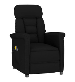 Fauteuil électrique de massage Noir Similicuir daim