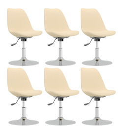 Chaises pivotantes à manger lot de 6 Crème Tissu