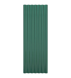 Panneaux de toiture 12 pcs Acier enduit de poudre Vert 100x36cm