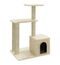 Arbre à chat avec griffoirs en sisal Crème 71 cm