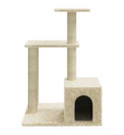 Arbre à chat avec griffoirs en sisal Crème 71 cm