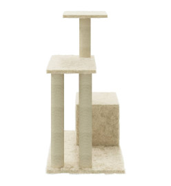 Arbre à chat avec griffoirs en sisal Crème 71 cm