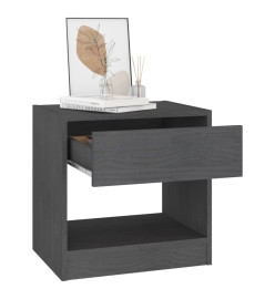 Table de chevet Gris 40x31x40 cm Bois de pin massif