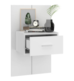 Tables de chevet murales 2 pcs Blanc brillant