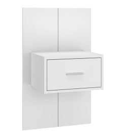 Tables de chevet murales 2 pcs Blanc brillant