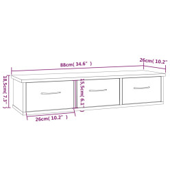 Armoire murale Sonoma gris 88x26x18,5 cm Bois d'ingénierie