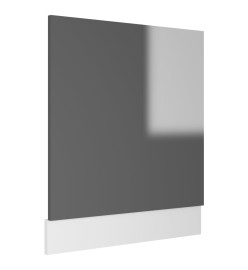 Panneau de lave-vaisselle Gris brillant 59,5x3x67 cm Aggloméré