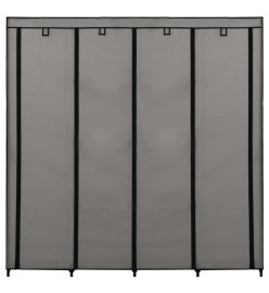 Garde-robe avec 4 compartiments Gris 175x45x170 cm