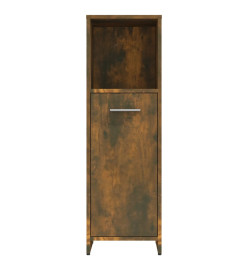 Armoire de bain Chêne fumé 30x30x95 cm Bois d'ingénierie