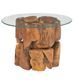 Table basse Bois flottant de teck massif 60 cm