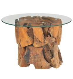 Table basse Bois flottant de teck massif 60 cm