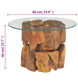 Table basse Bois flottant de teck massif 60 cm