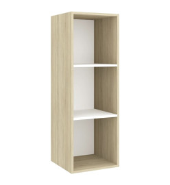 Ensemble de meuble TV 2 pcs Blanc et chêne sonoma Aggloméré