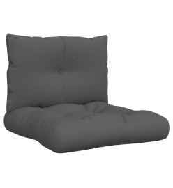 Coussins de palette 2 pcs anthracite tissu