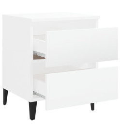 Tables de chevet 2 pcs Blanc brillant 40x35x50 cm Aggloméré