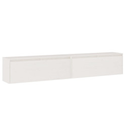 Armoires murales 2 pcs Blanc 100x30x35 cm Bois de pin massif