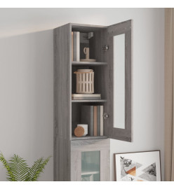 Armoire murale suspendue Sonoma gris 34,5x34x90 cm