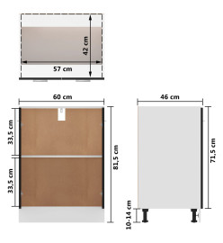 Armoire de plancher Noir 60x46x81,5 cm Aggloméré