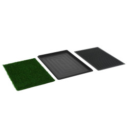 Tapis pour animaux 2 pcs avec plateau et gazon artificiel Vert