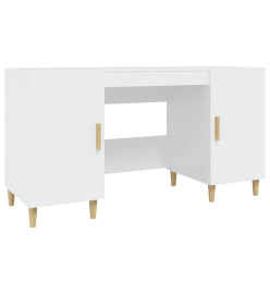 Bureau Blanc brillant 140x50x75 cm Bois d'ingénierie