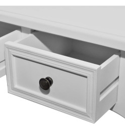 Table de console et coiffeuse avec 3 tiroirs Blanc