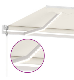 Auvent automatique avec capteur de vent et LED 450x350 cm Crème