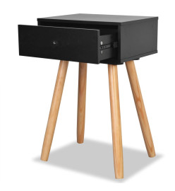 Table de chevet 2 pcs Bois de pin massif 40 x 30 x 61 cm Noir