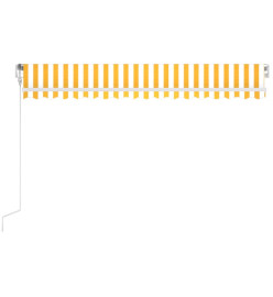 Auvent automatique capteur de vent/LED 450x300cm Jaune et blanc