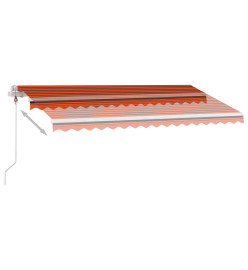 Auvent automatique capteur de vent/LED 450x300 cm Orange marron