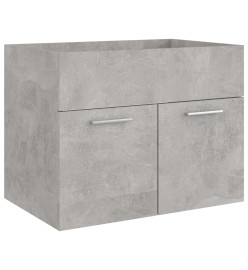 Armoire d'évier avec lavabo intégré Gris béton Aggloméré