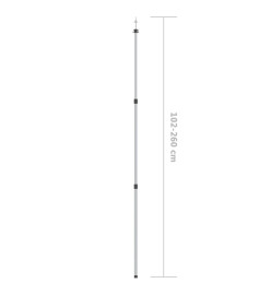 Mâts de bâche télescopiques 102-260 cm 2 pcs Aluminium